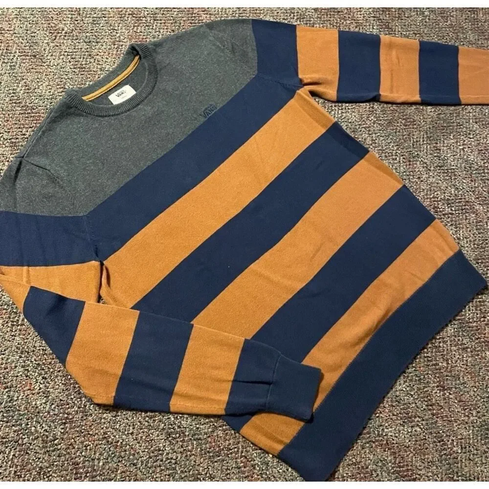 Vintage Y2K Vans Striped Sweater, Medium. 100% cotton